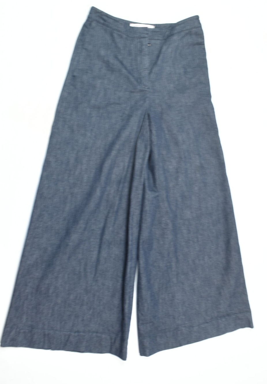 Carolina Herrera High Rise Ultra Wide Leg Denim Trousers Womens 4 Blue Relaxed